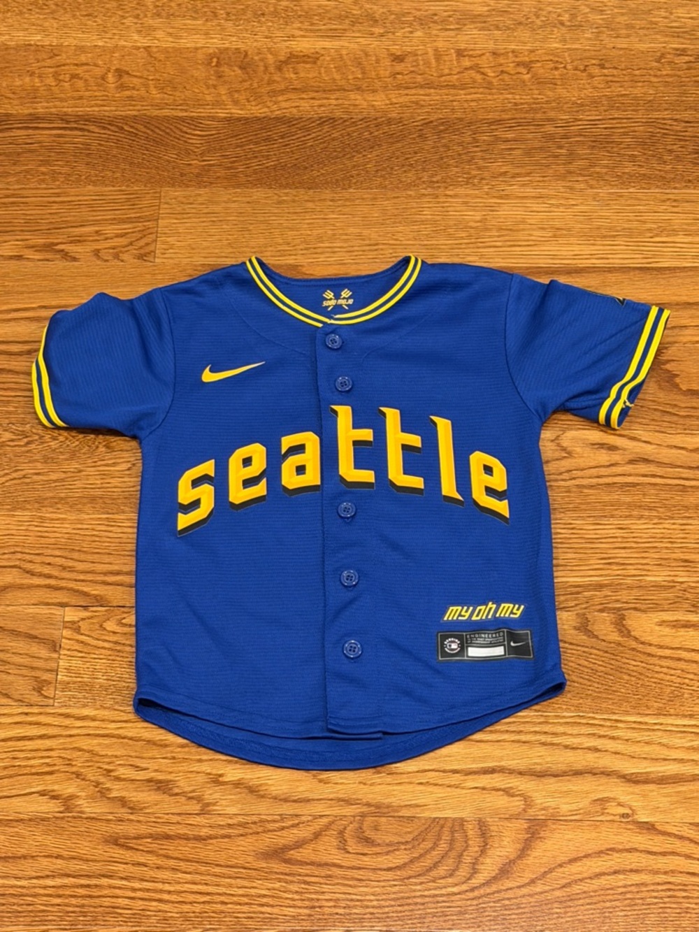 Preschool Seattle Mariners PNW Blue and Yellow City Connect Jersey, Ken Griffey